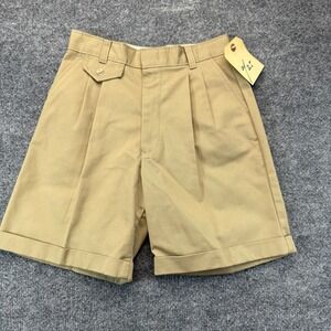 Vintage Sassy Becky Shorts Womens Size 25 Tan Twill Pleated Cuffed Hem Outdoor